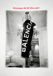 Balenciaga Bold Logo Fleece Throw Blanket for Sofa Decor BA427